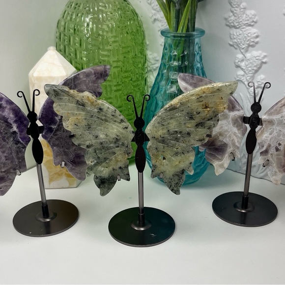 Prehnite Crystal Butterfly Wings - Picture 2 of 2